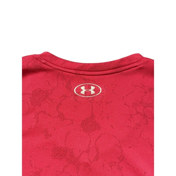 Under Armour HeatGear V-Neck Short Sleeve Shirt Women’s M Pink Loose Fit - Picture 5 of 10